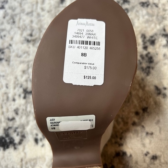 Schutz White Leather Judy Espadrille Platform Sandals - Picture 7 of 7